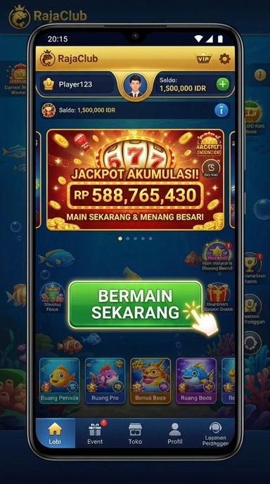 Galeri pratinjau visual rajaclub build APK resmi terbaru